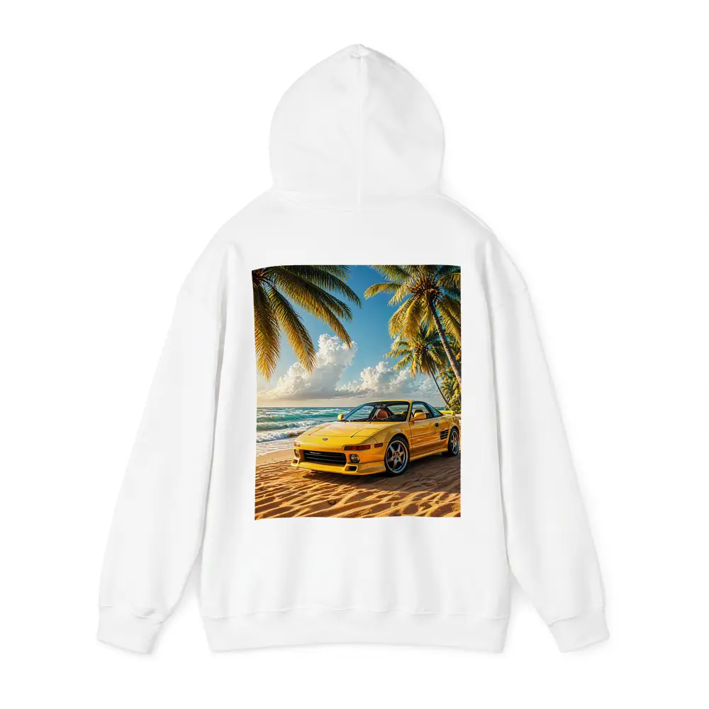 Toyota MR2 Yellow Sports Car Beach – Hoodies
