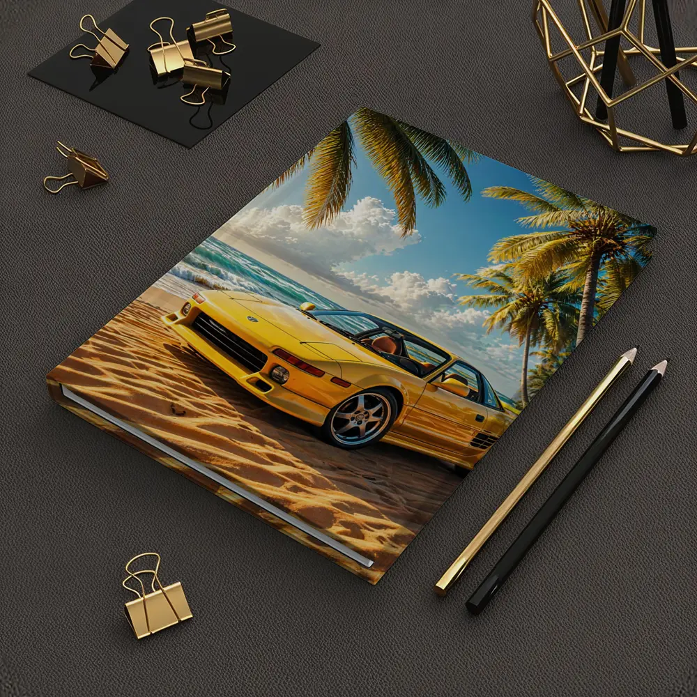 Toyota MR2 Yellow Sports Car Beach – Notebooks