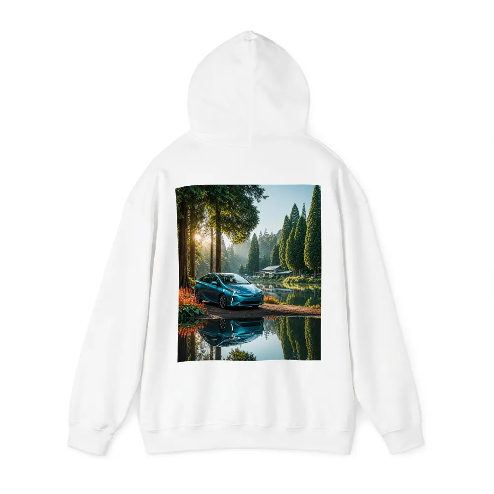 Toyota Prius Parked By Serene Forest Lake – Hoodies