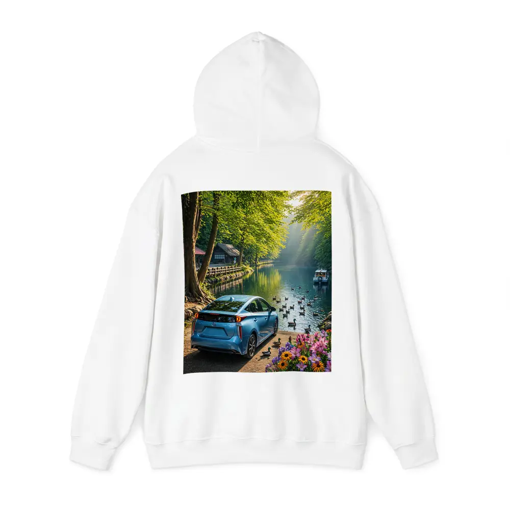 Toyota Prius Blue Parked By Forest River – Hoodies