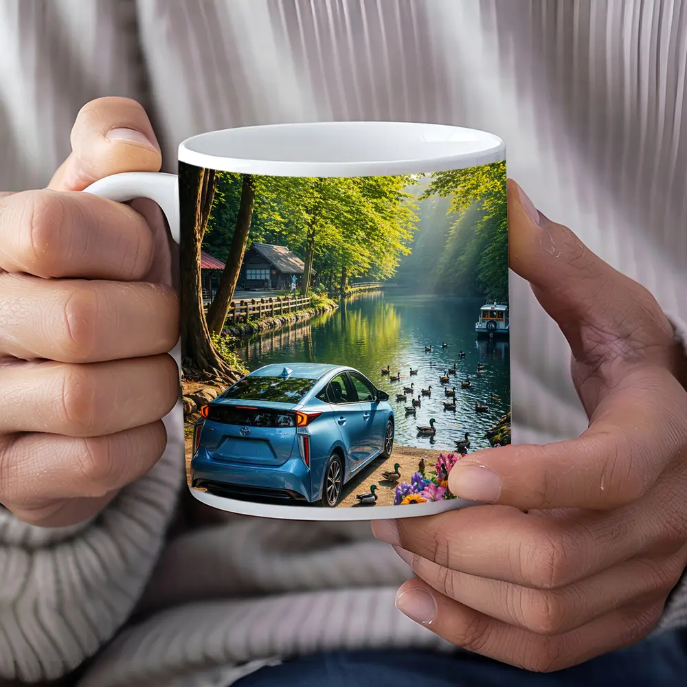 Toyota Prius Blue Parked By Forest River – Mugs