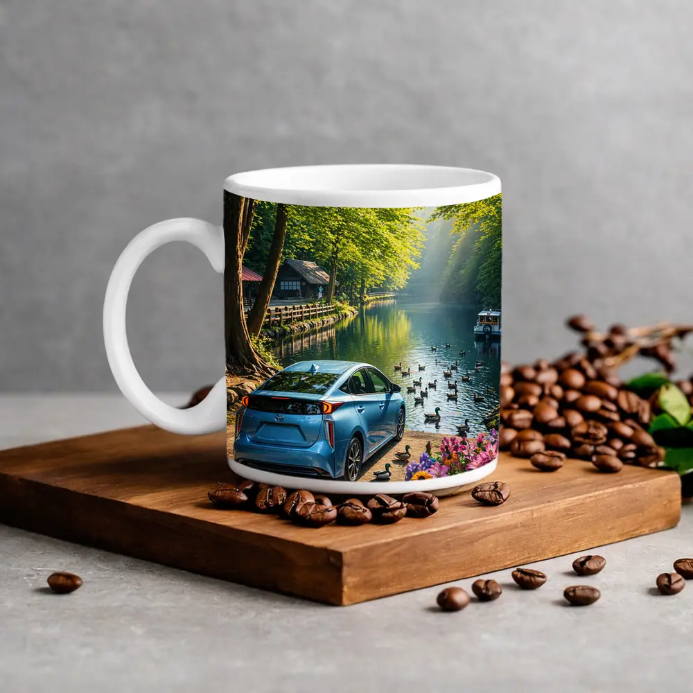 Toyota Prius Blue Parked By Forest River – Mugs