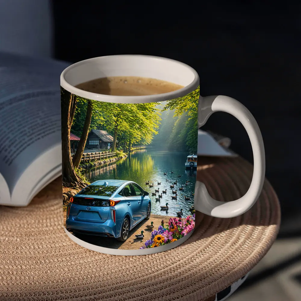 Toyota Prius Blue Parked By Forest River – Mugs