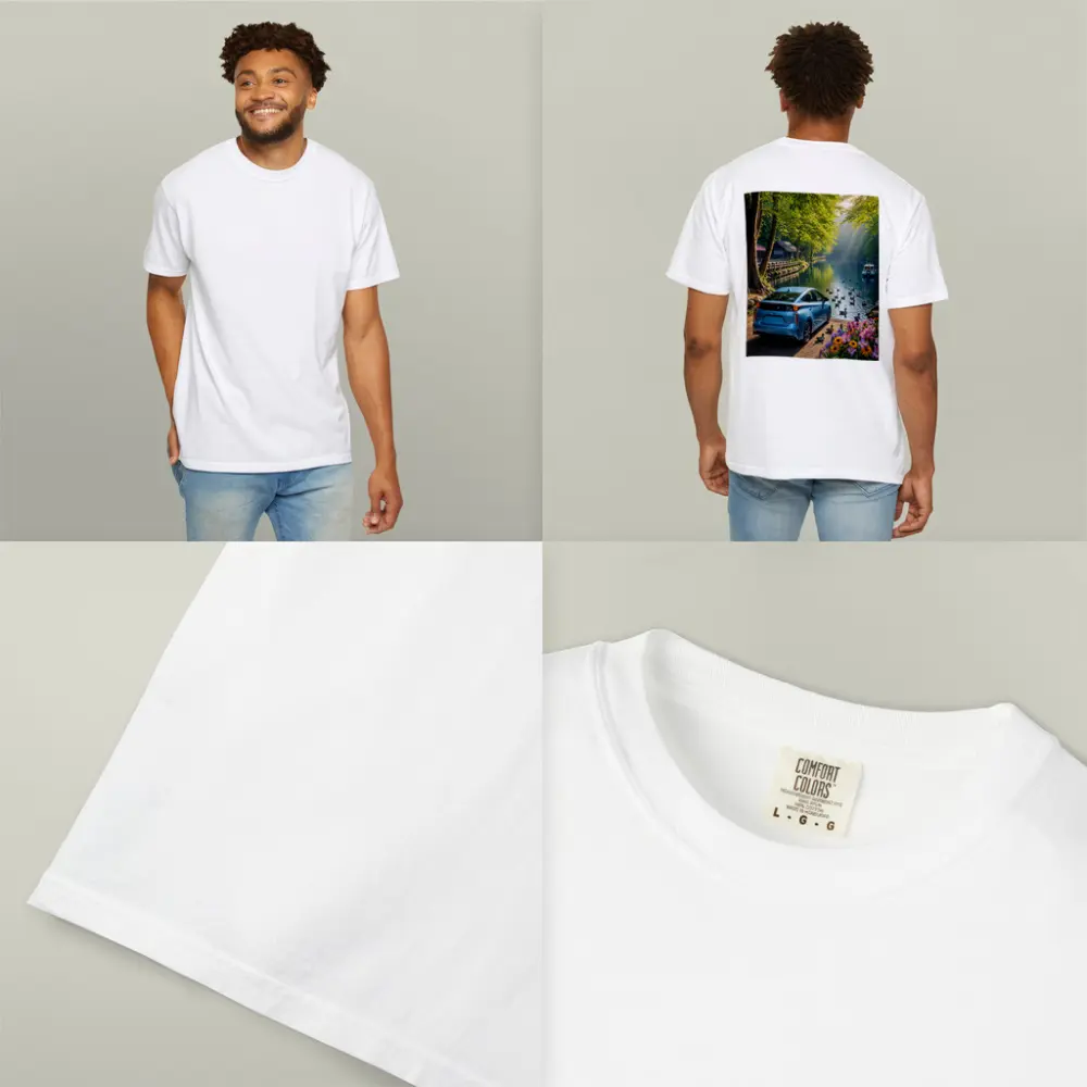 Toyota Prius Blue Parked By Forest River – T-Shirts