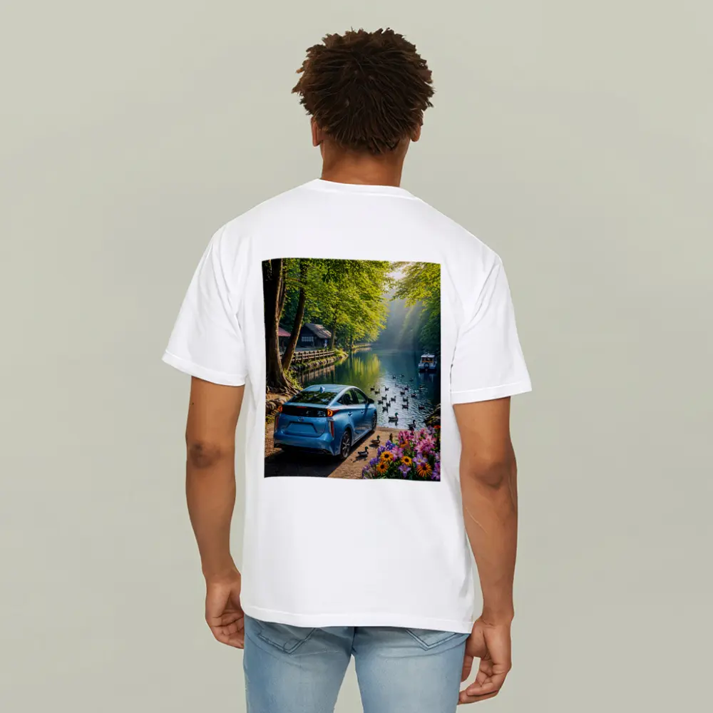 Toyota Prius Blue Parked By Forest River – T-Shirts