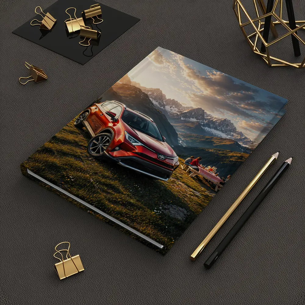 Toyota RAV4 Parked in Mountain Sunset – Notebooks
