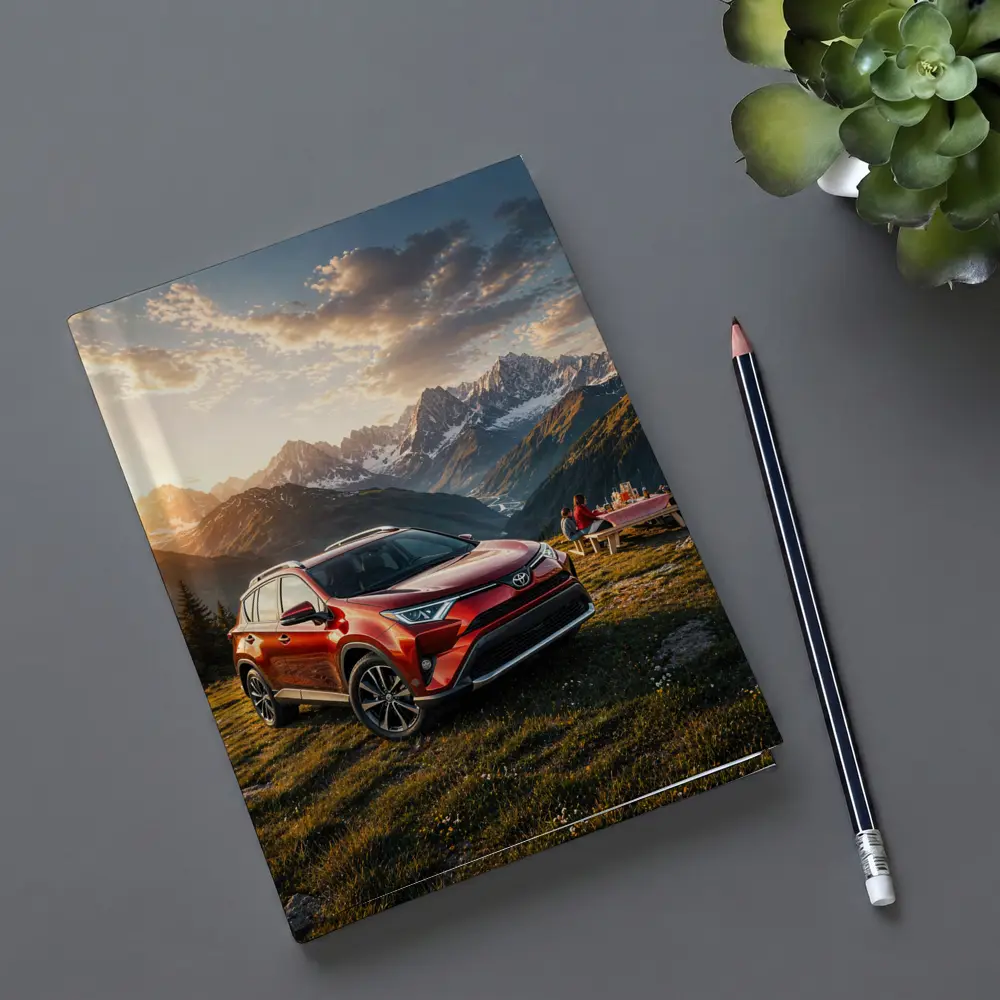 Toyota RAV4 Parked in Mountain Sunset – Notebooks