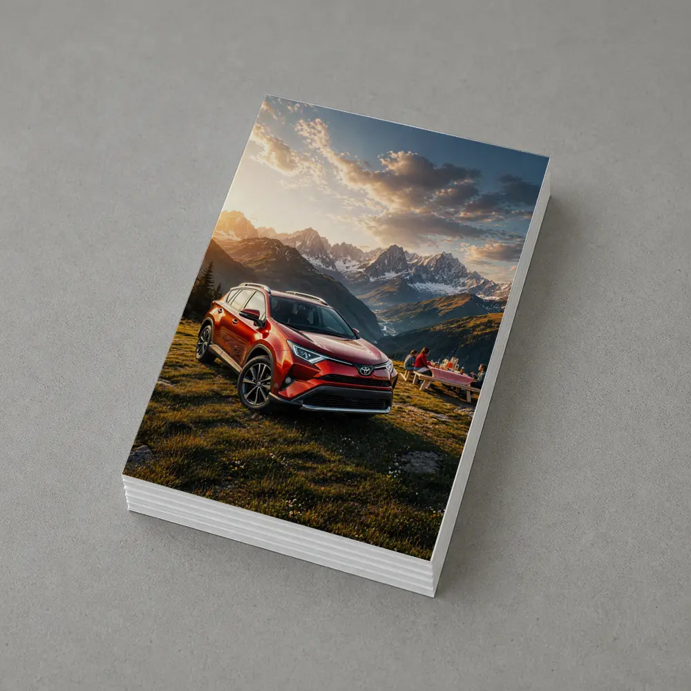 Toyota RAV4 Parked in Mountain Sunset – Postcards