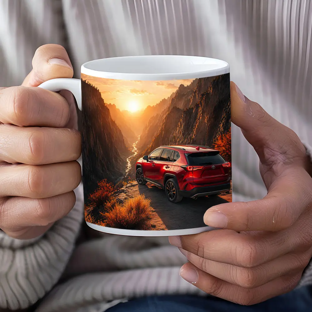 Toyota RAV4 Red SUV Canyon Sunset – Mugs