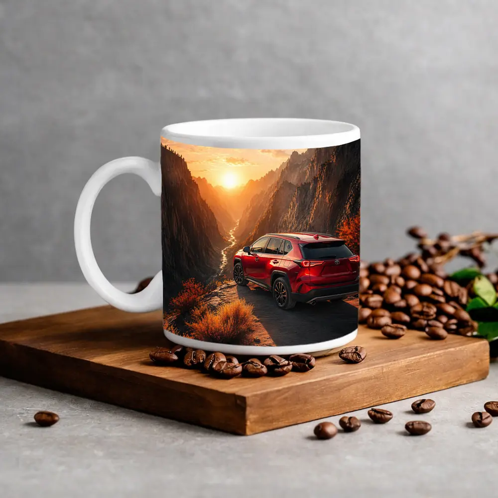 Toyota RAV4 Red SUV Canyon Sunset – Mugs