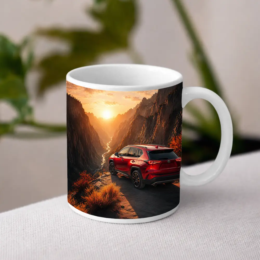 Toyota RAV4 Red SUV Canyon Sunset – Mugs
