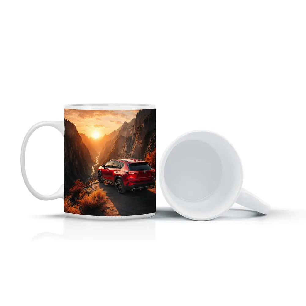 Toyota RAV4 Red SUV Canyon Sunset – Mugs