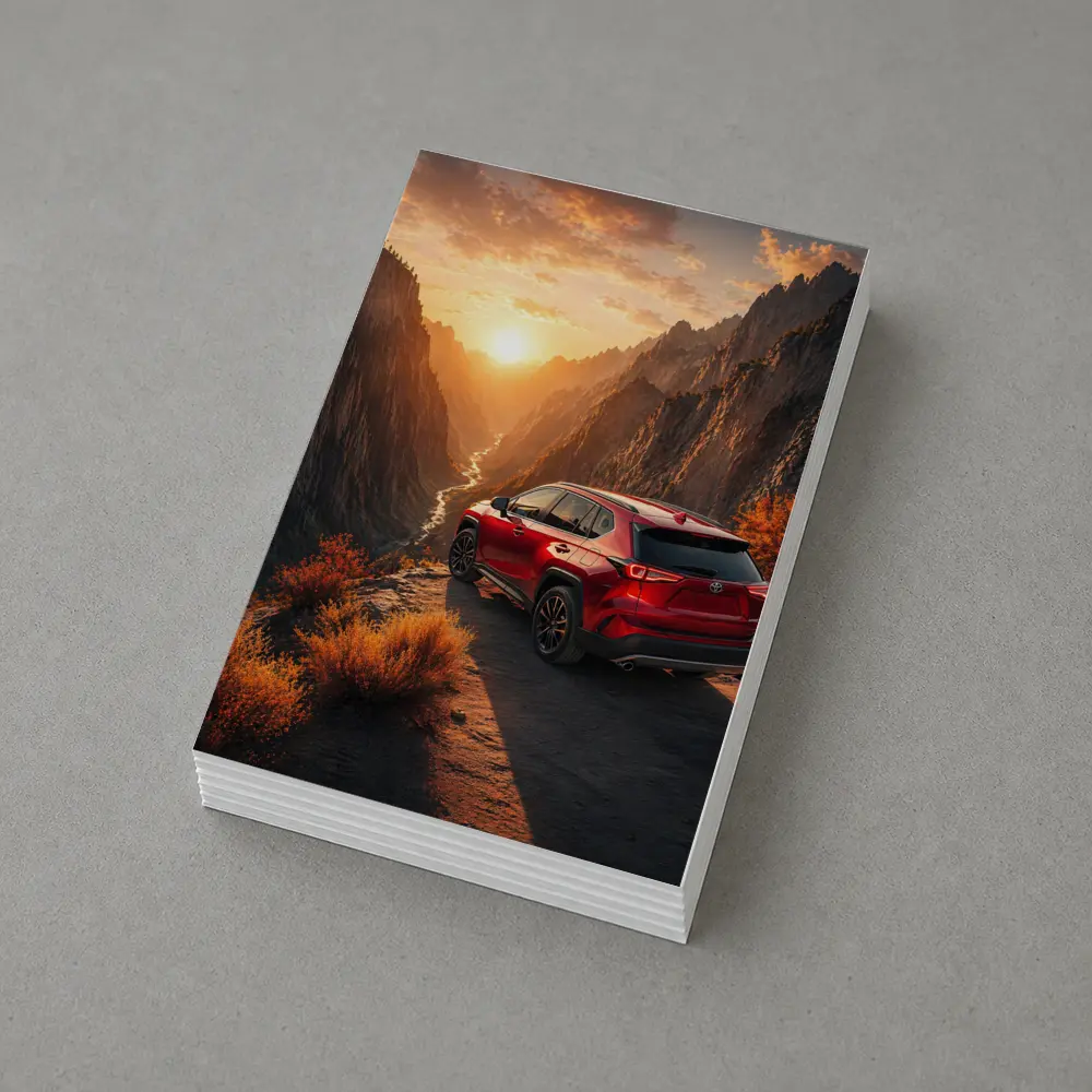 Toyota RAV4 Red SUV Canyon Sunset – Postcards