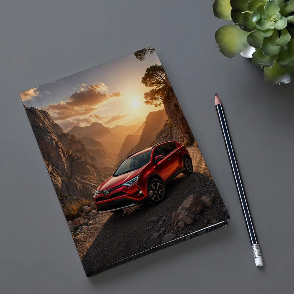 Toyota RAV4 Red SUV Mountain Canyon Sunset – Notebooks