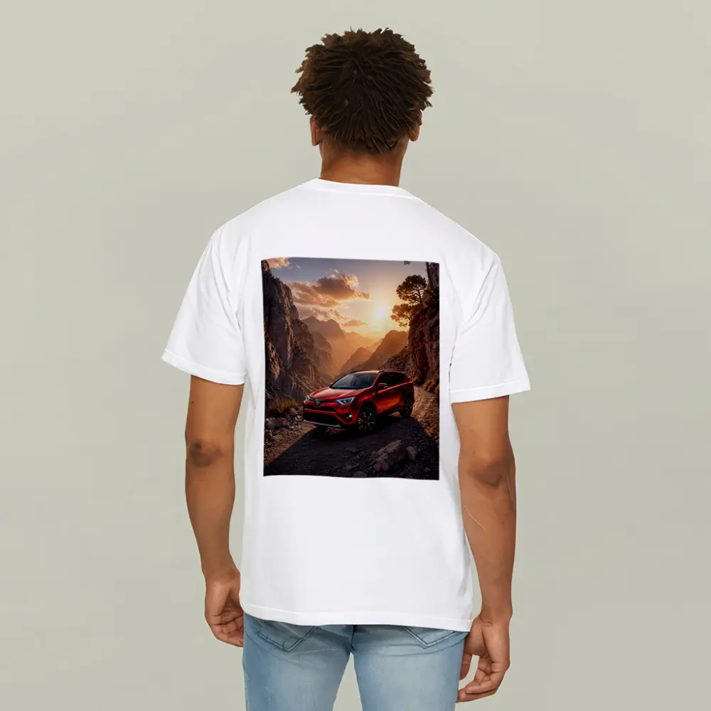 Toyota RAV4 Red SUV Mountain Canyon Sunset – T-Shirts