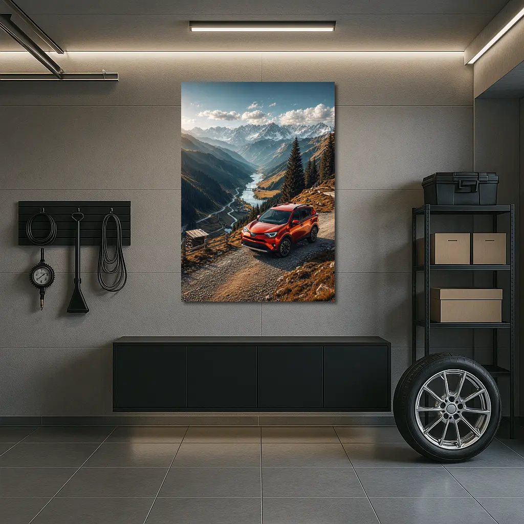 Toyota RAV4 Red SUV Mountain Valley – Wall Art