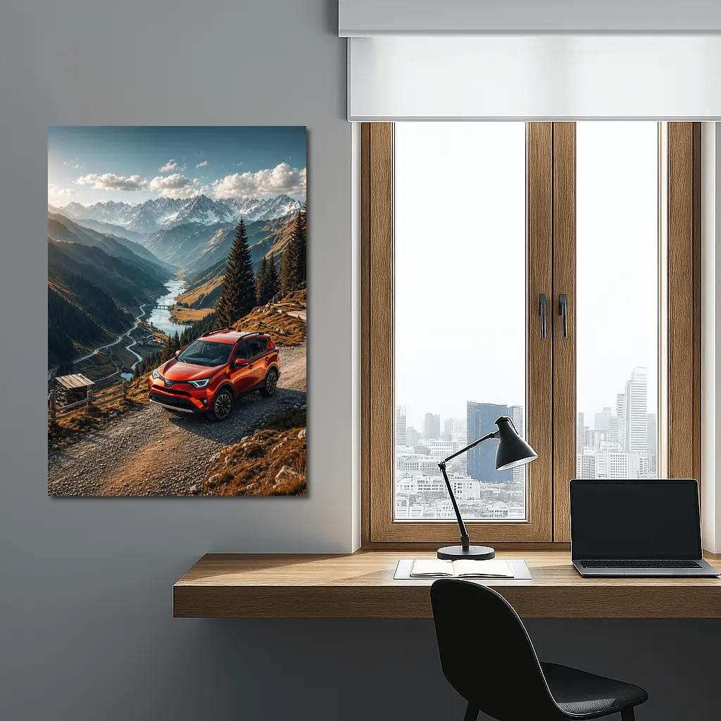 Toyota RAV4 Red SUV Mountain Valley – Wall Art