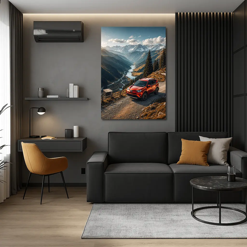 Toyota RAV4 Red SUV Mountain Valley – Wall Art