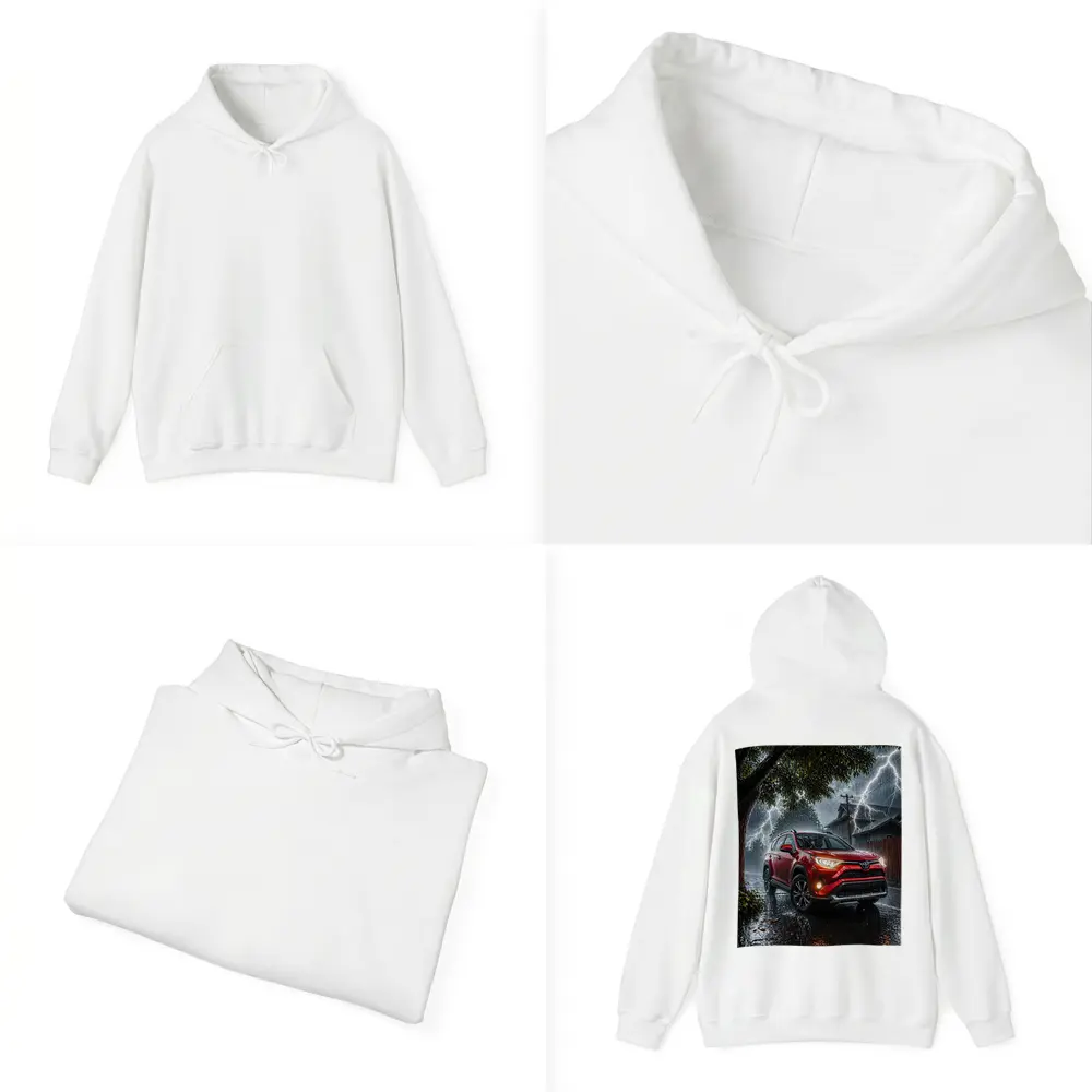 Toyota RAV4 Red SUV Lightning Storm – Hoodies