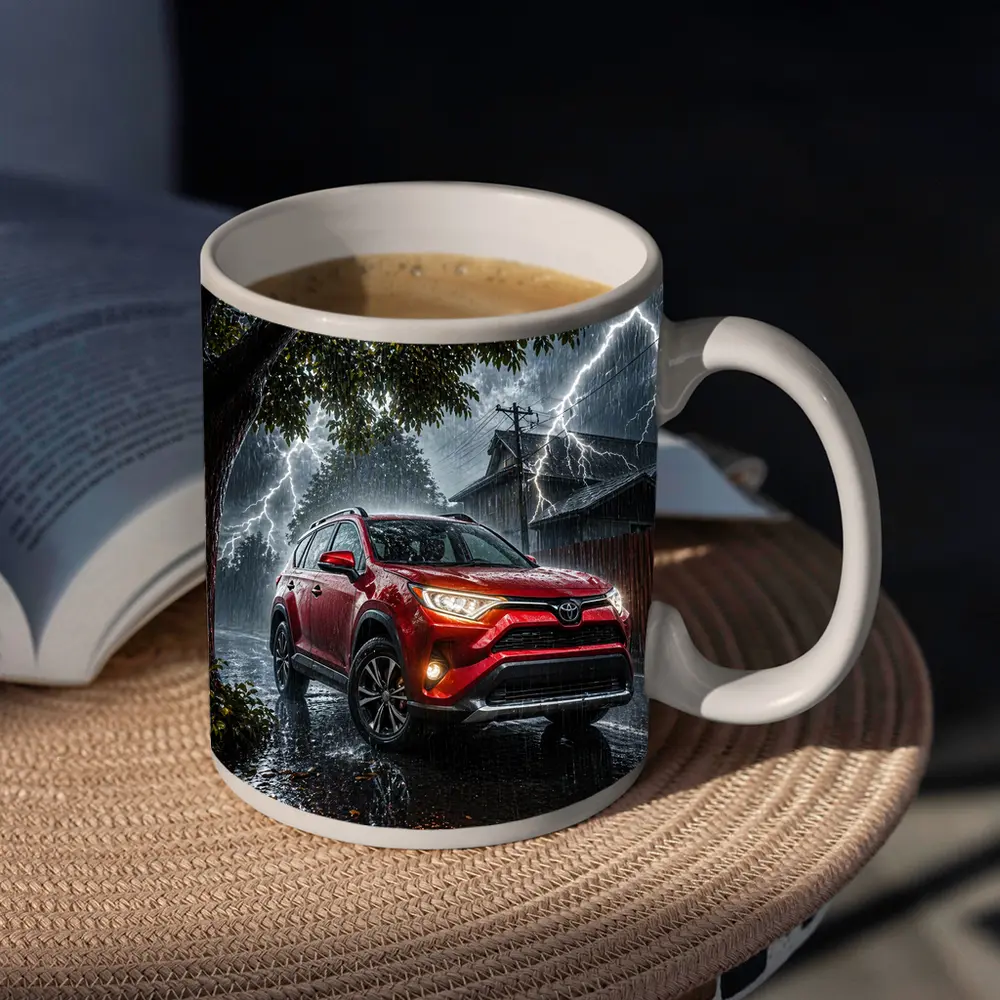 Toyota RAV4 Red SUV Lightning Storm – Mugs