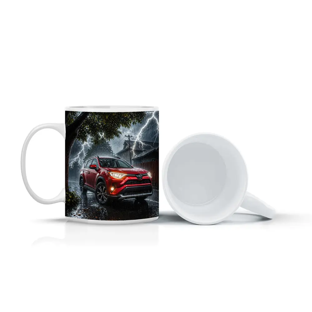 Toyota RAV4 Red SUV Lightning Storm – Mugs