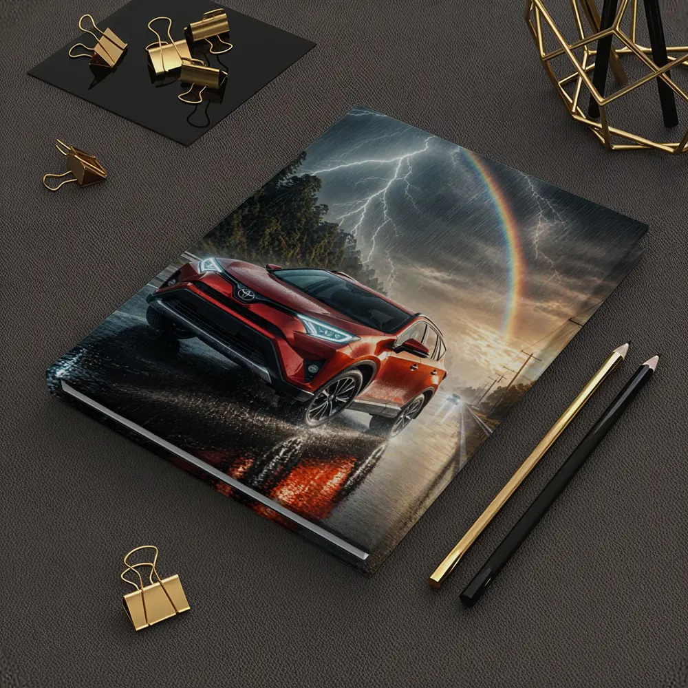 Toyota RAV4 Red SUV Stormy Rainbow Road – Notebooks
