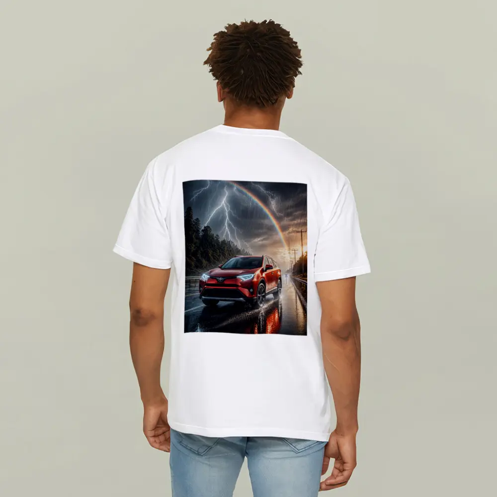Toyota RAV4 Red SUV Stormy Rainbow Road – T-Shirts