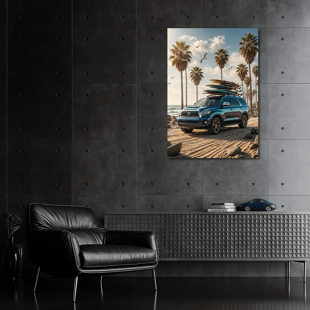 Toyota Sequoia SUV Parked at Sunny Beach – Wall Art