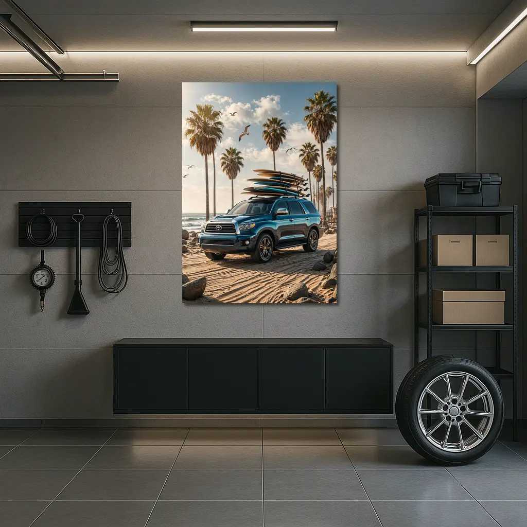 Toyota Sequoia SUV Parked at Sunny Beach – Wall Art