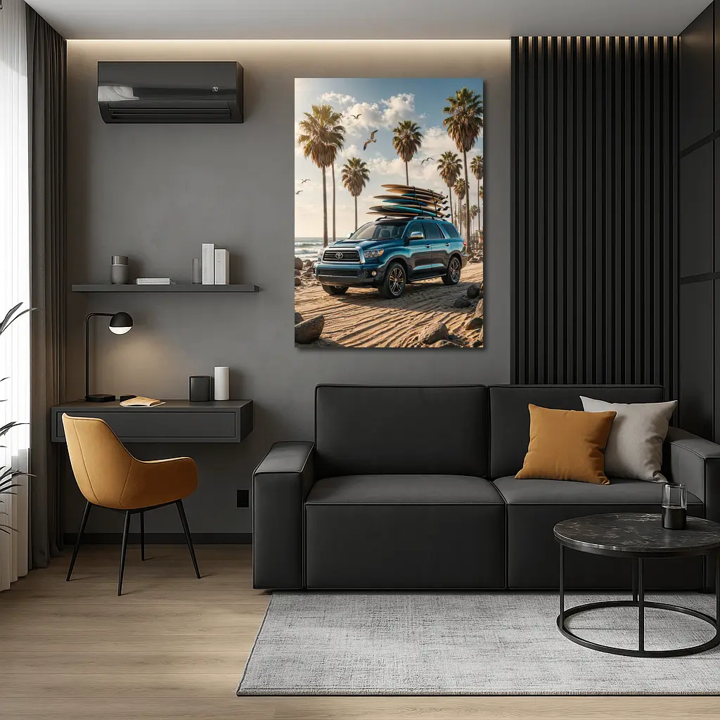 Toyota Sequoia SUV Parked at Sunny Beach – Wall Art