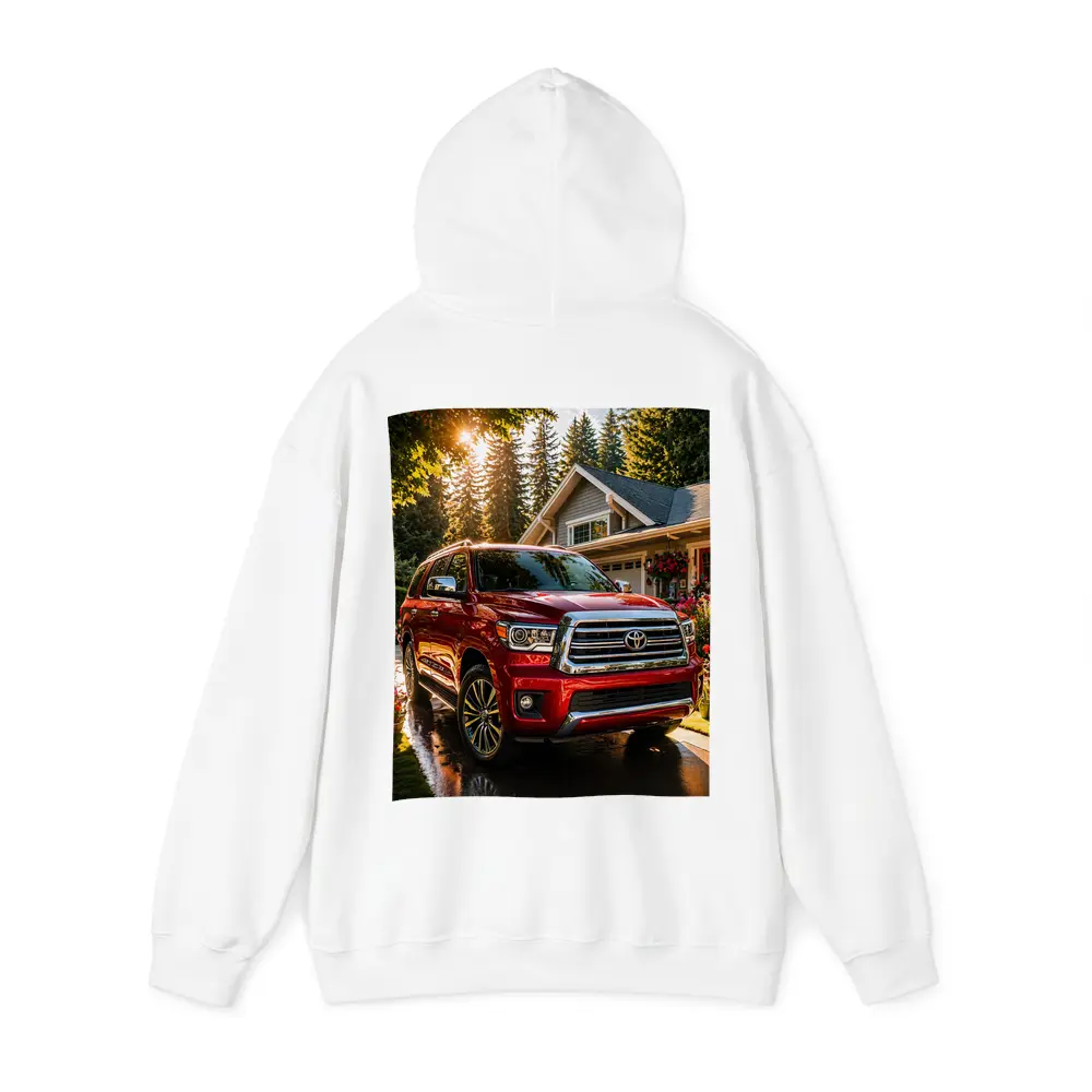 Toyota Sequoia Red SUV Suburban Driveway – Hoodies