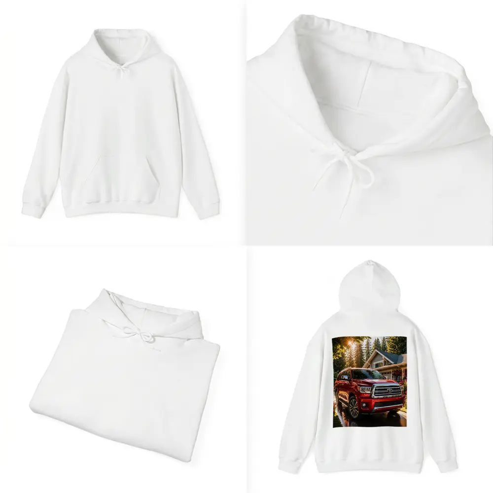 Toyota Sequoia Red SUV Suburban Driveway – Hoodies