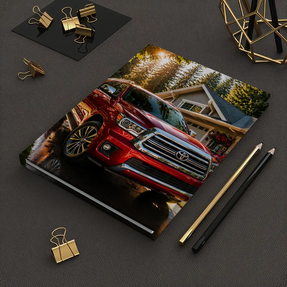 Toyota Sequoia Red SUV Suburban Driveway – Notebooks