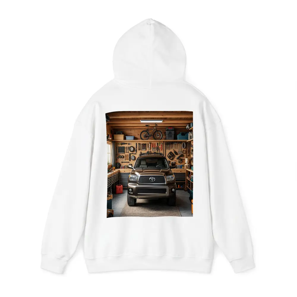 Toyota Sequoia SUV Parked Inside Garage – Hoodies