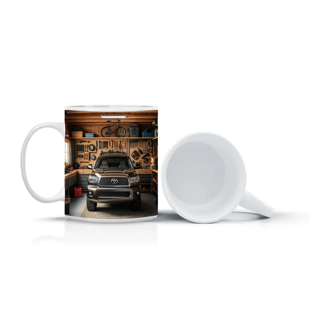Toyota Sequoia SUV Parked Inside Garage – Mugs