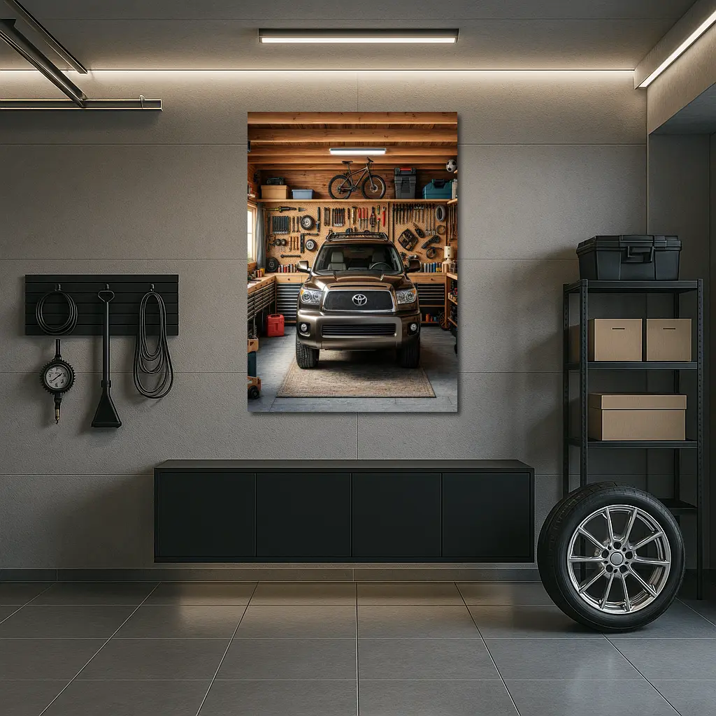 Toyota Sequoia SUV Parked Inside Garage – Wall Art