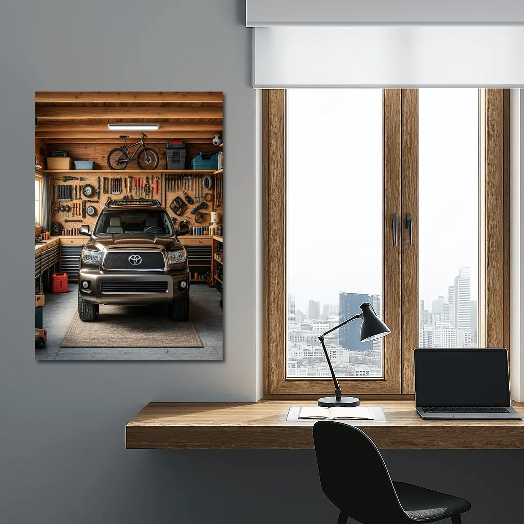 Toyota Sequoia SUV Parked Inside Garage – Wall Art