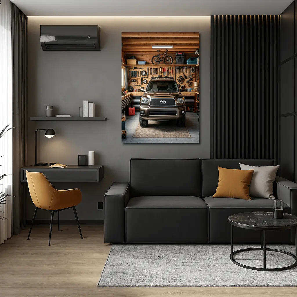 Toyota Sequoia SUV Parked Inside Garage – Wall Art