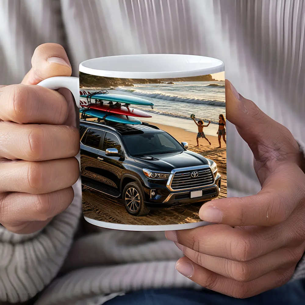 Toyota Sequoia SUV Parked On Beach – Mugs