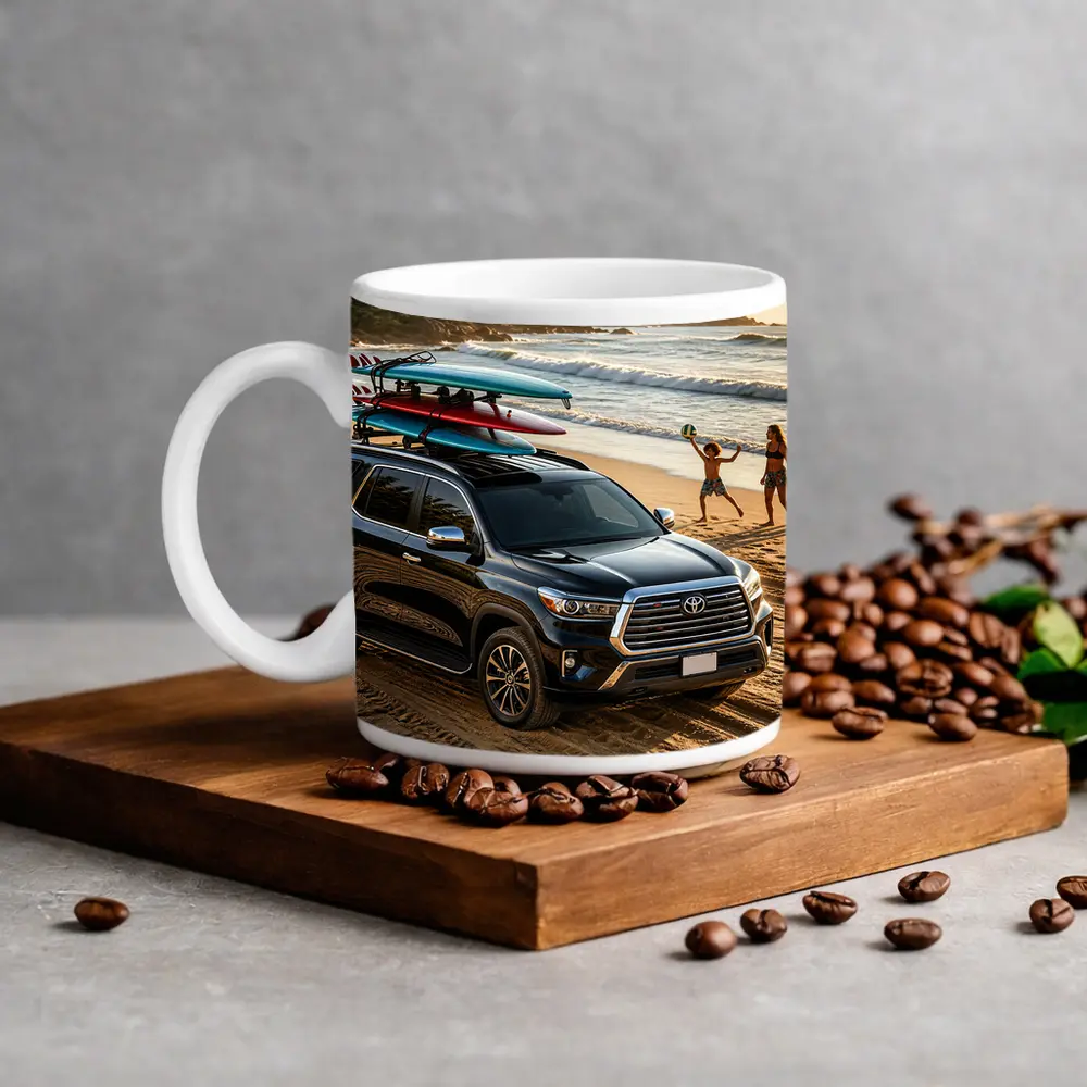 Toyota Sequoia SUV Parked On Beach – Mugs