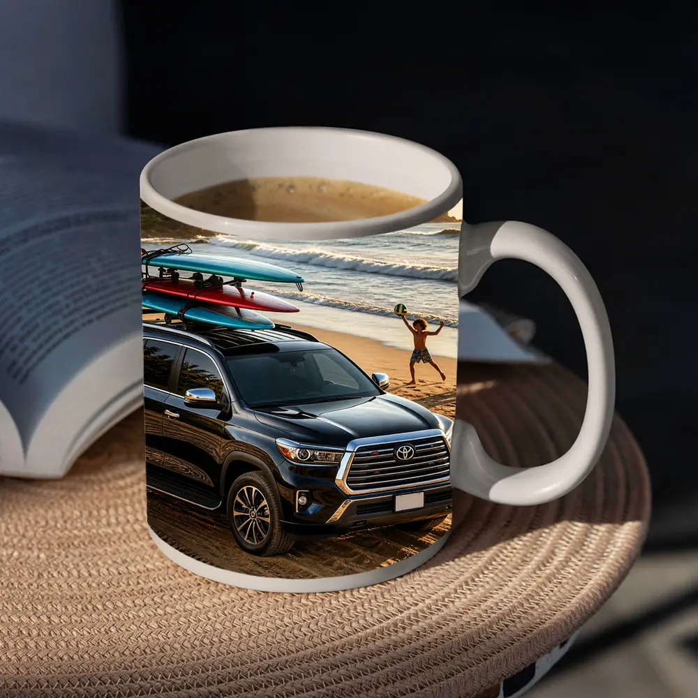 Toyota Sequoia SUV Parked On Beach – Mugs