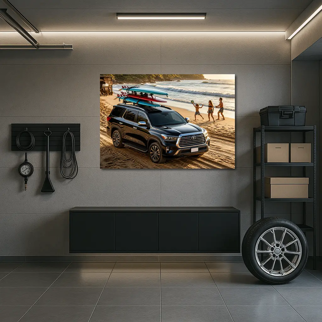 Toyota Sequoia SUV Parked On Beach – Wall Art