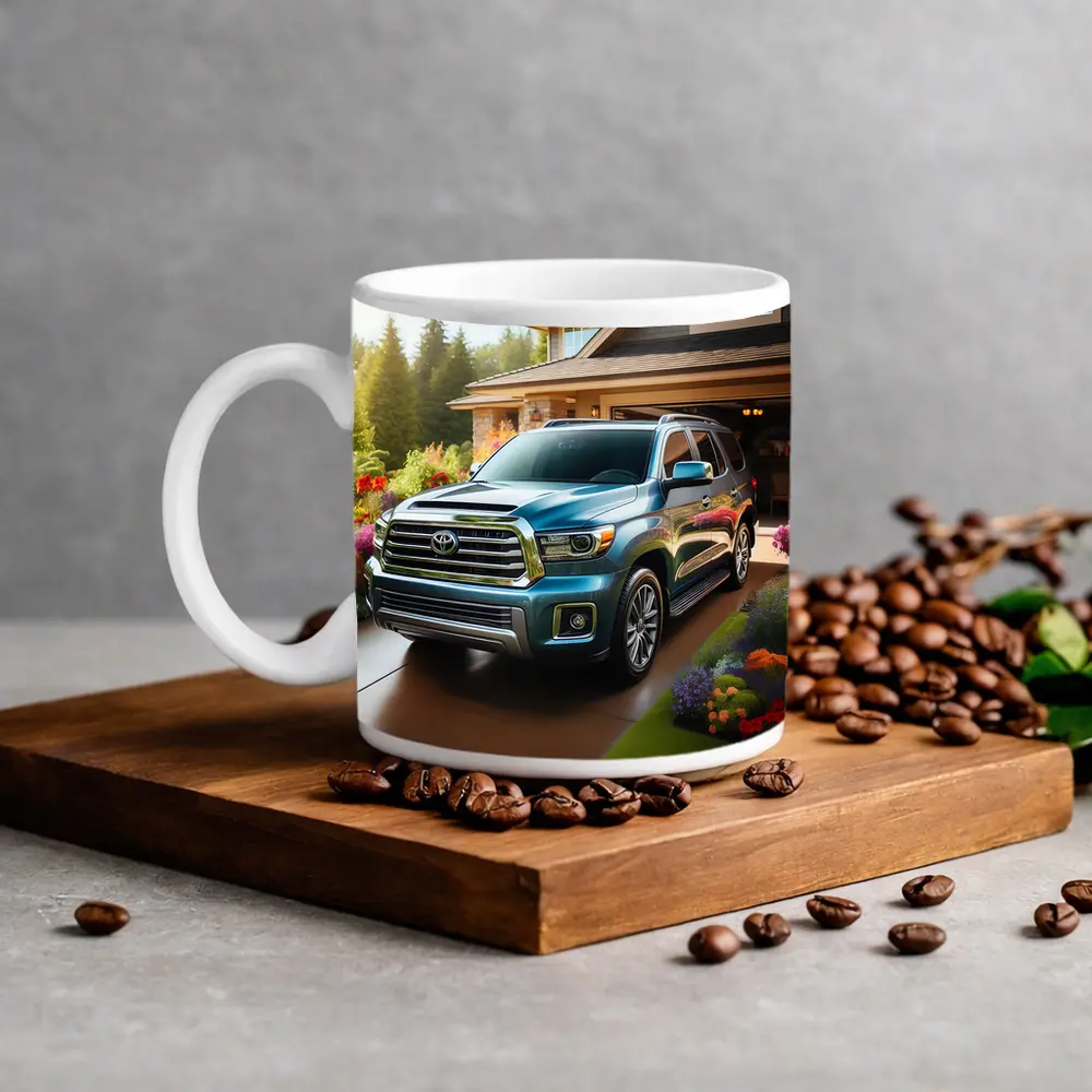 Toyota Sequoia SUV Driveway Home Setting – Mugs