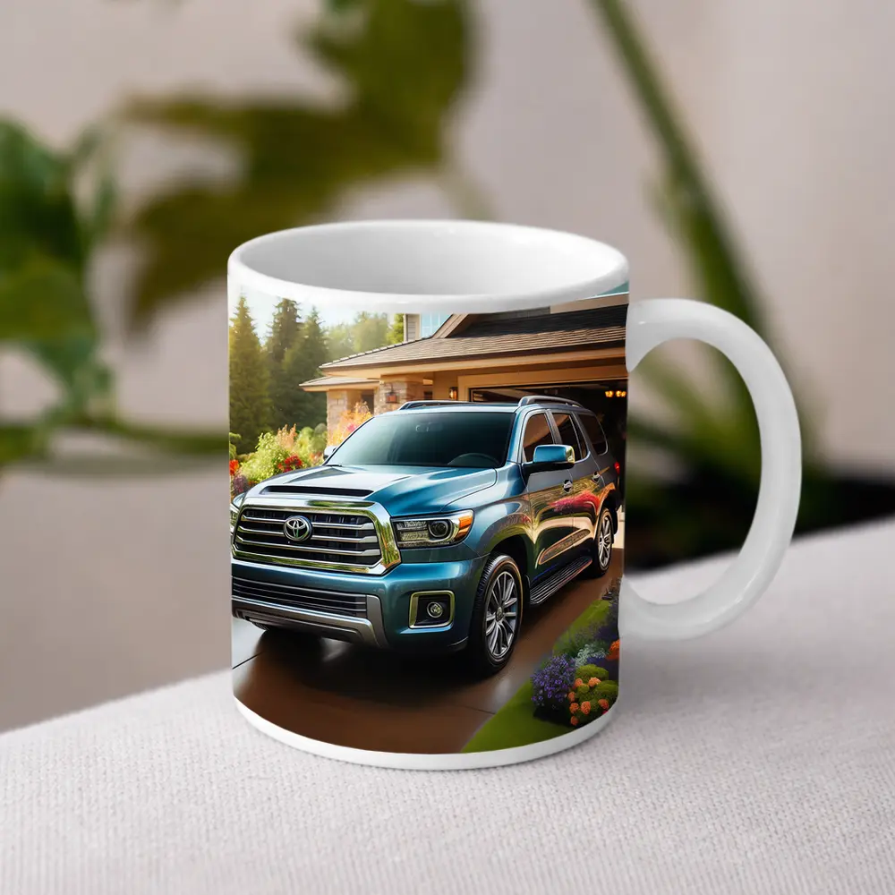 Toyota Sequoia SUV Driveway Home Setting – Mugs