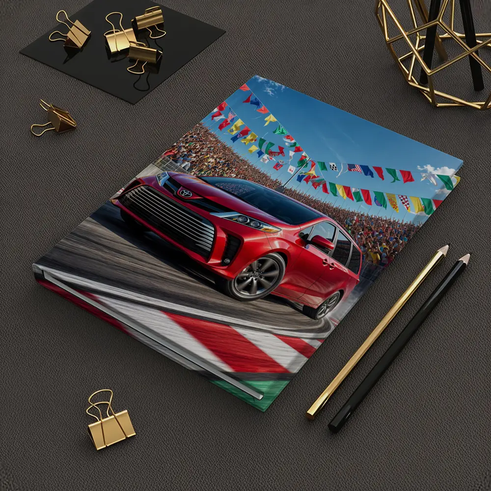 Toyota Sienna Red Minivan On Race Track – Notebooks