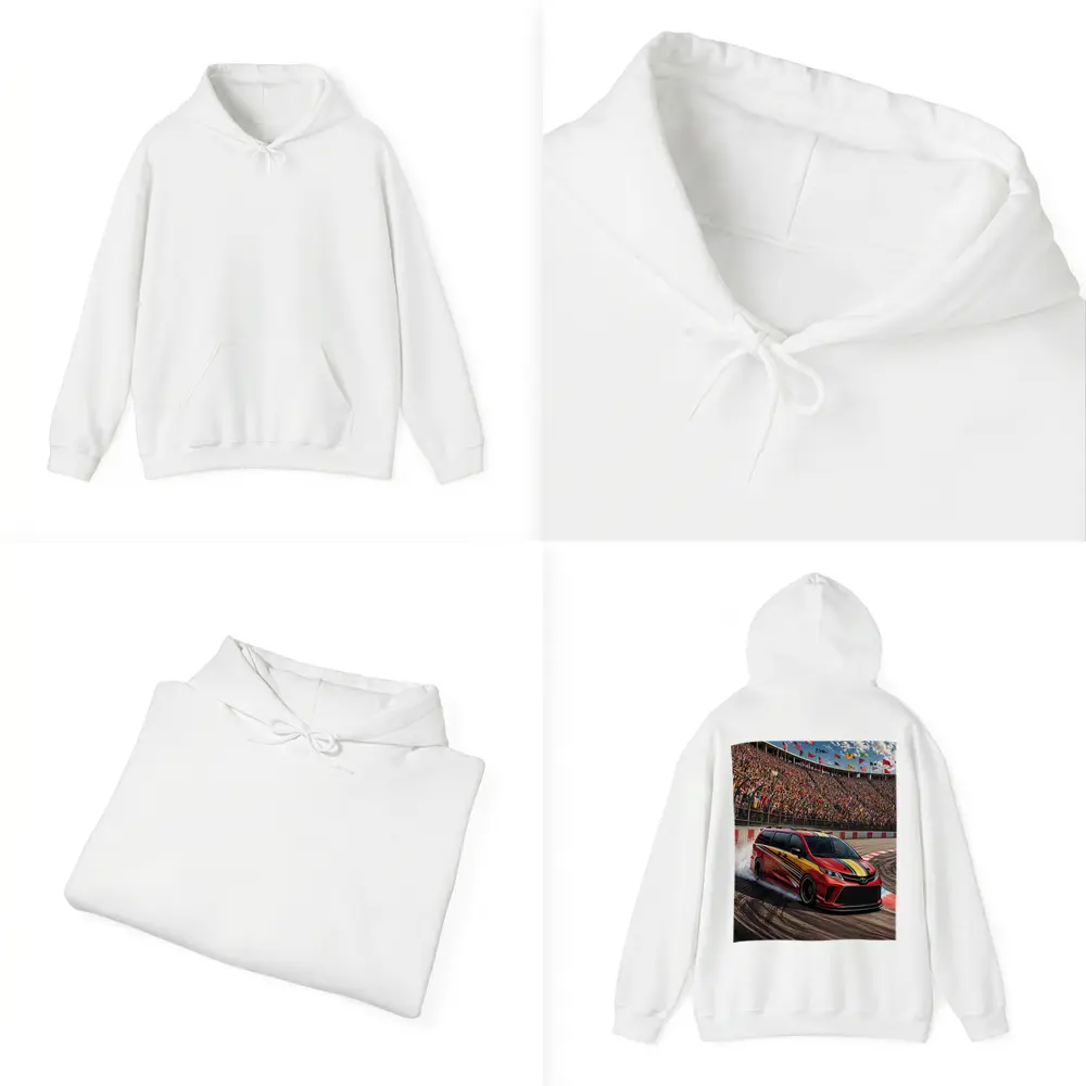 Toyota Sienna Racing on Packed Stadium Track – Hoodies