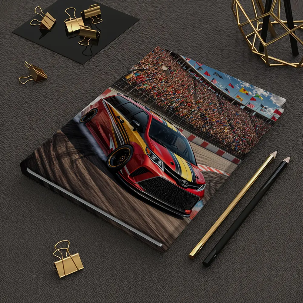 Toyota Sienna Racing on Packed Stadium Track – Notebooks