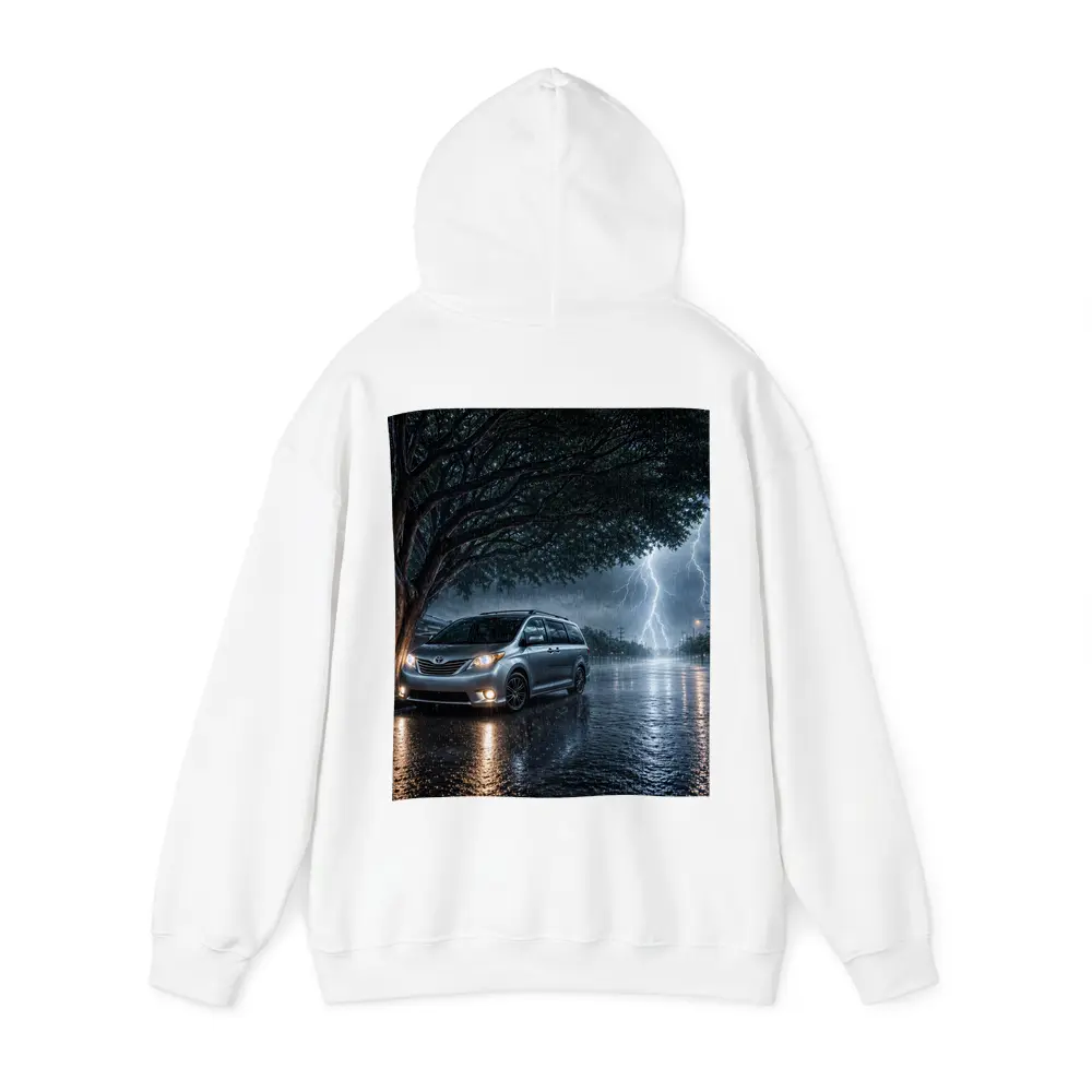 Toyota Sienna Parked In Heavy Thunderstorm – Hoodies