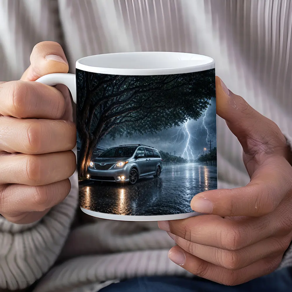 Toyota Sienna Parked In Heavy Thunderstorm – Mugs