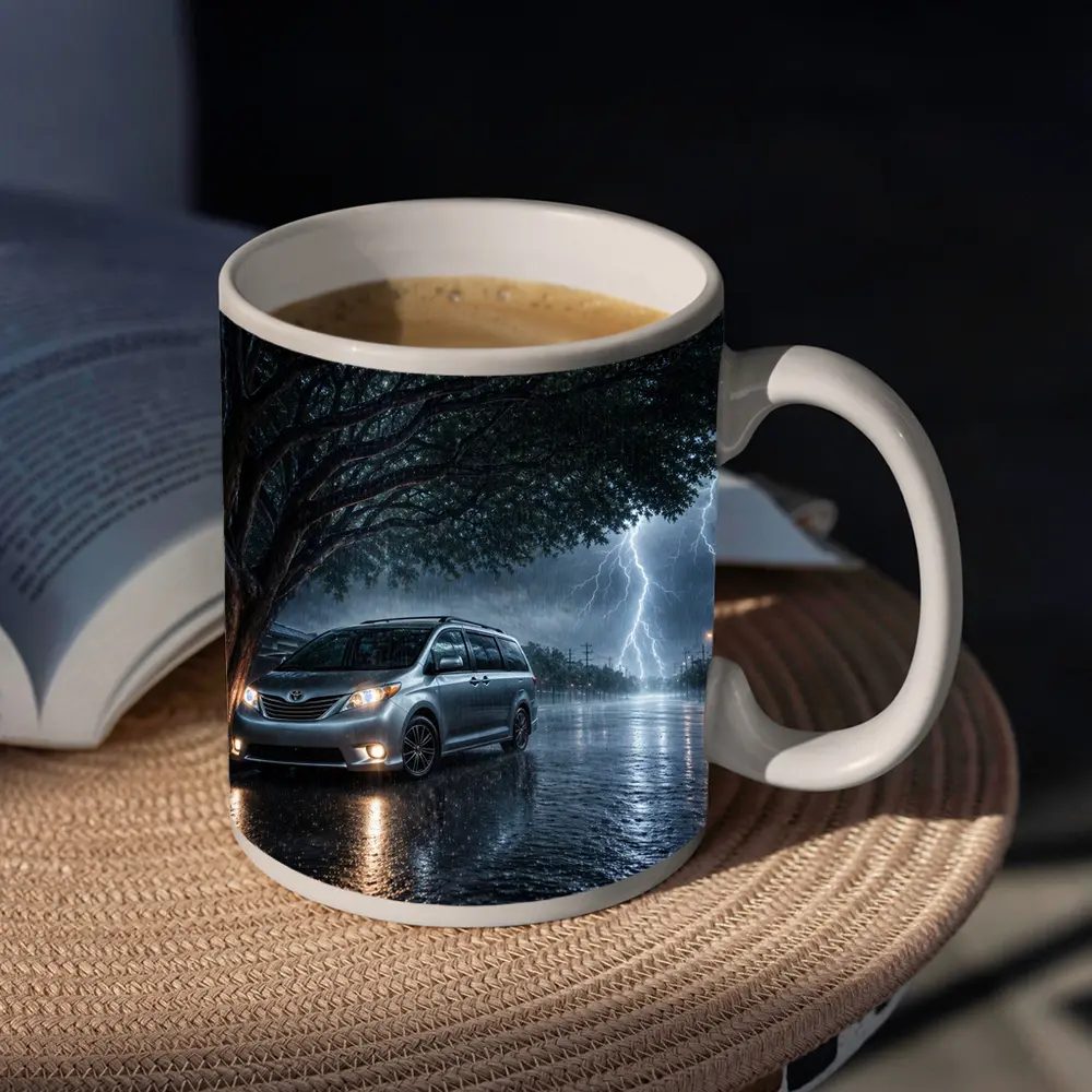 Toyota Sienna Parked In Heavy Thunderstorm – Mugs